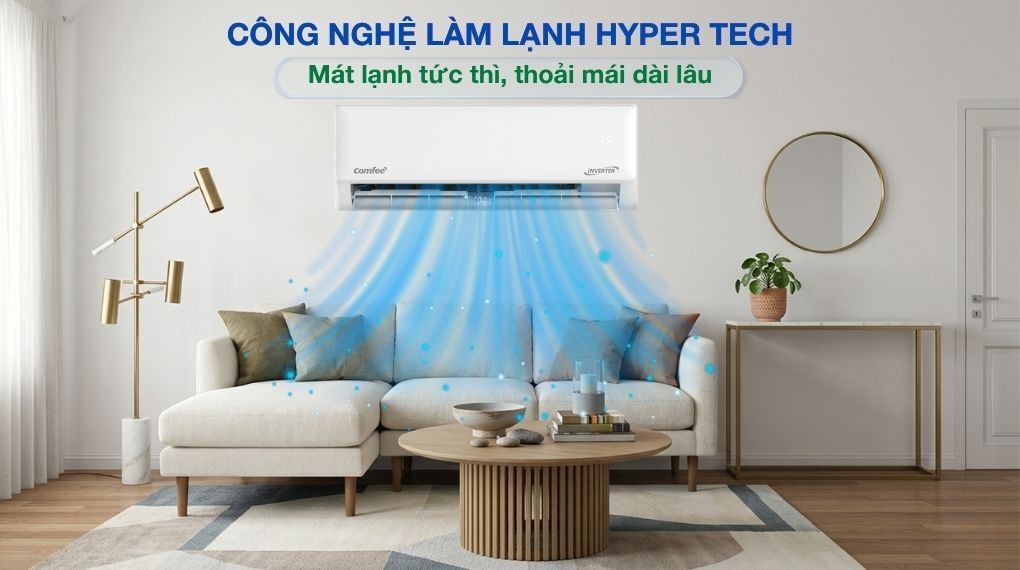 Máy lạnh Comfee Inverter 1 HP CFS-10VDM - Công nghệ làm lạnh Hyper Tech
