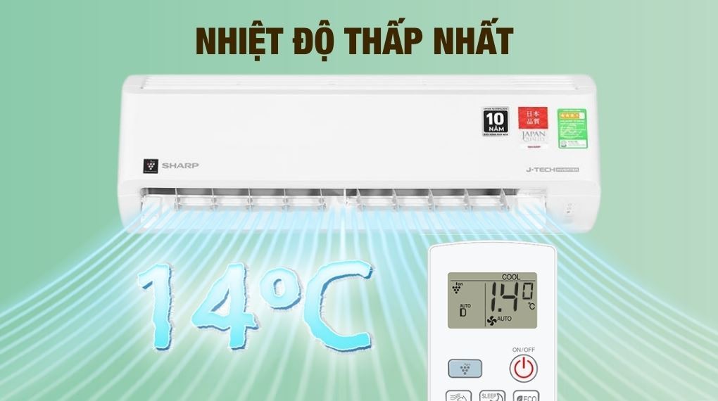 온도 - 에어컨 Sharp Inverter 1 HP AH-XP10DSW