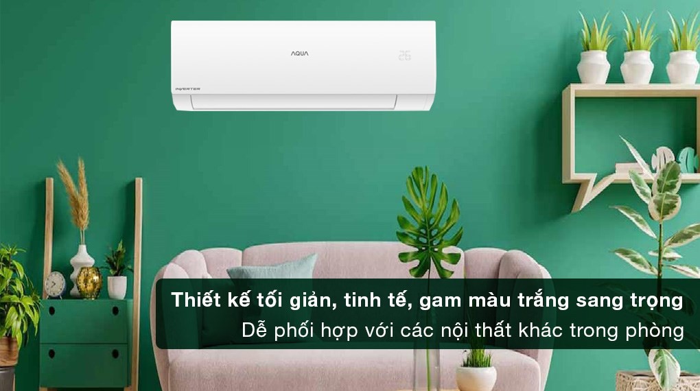 AQUA Inverter 2 HP AQA-RV18QE 에어컨 - 심플하고 세련된 디자인, 고급스러운 화이트 색상