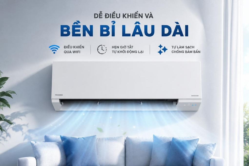 Toshiba Inverter 1 HP RAS-H10F2KCVSG-V 에어컨 - 쉬운 제어와 오래가는 내구성