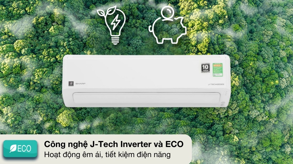 에어컨 Sharp Inverter 1 HP AH-XP10CHW - 절전 기술