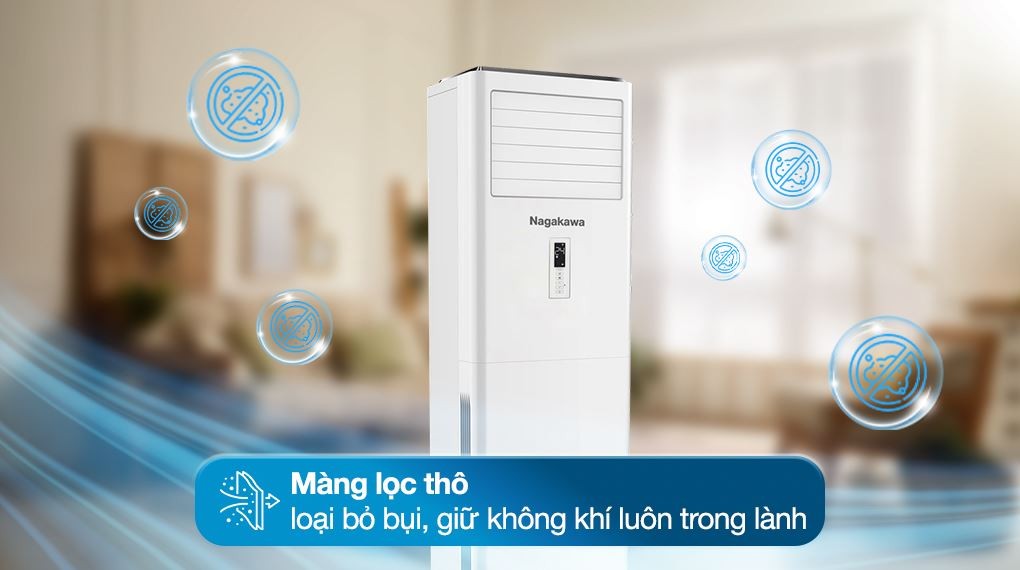 Máy lạnh tủ đứng Nagakawa 5.5 HP NP-C50R1K58 (3 pha) - Khả năng lọc không khí