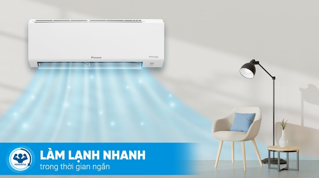 Làm lạnh nhanh - Máy lạnh Daikin Inverter 1.5 HP ATKB35YVMV