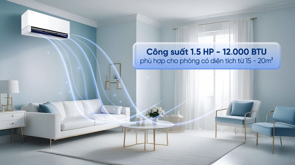 Samsung Wind-Free Inverter 1.5 HP AR70H13D1BWNSV air conditioner - Capacity