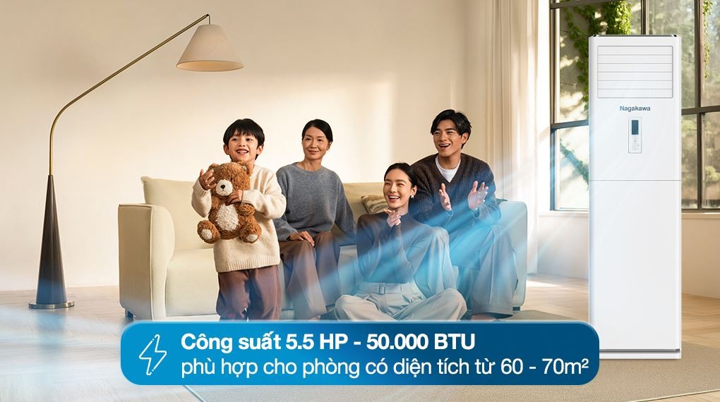 Máy lạnh tủ đứng Nagakawa 5.5 HP NP-C50R1K58 (3 pha) - Công suất làm lạnh