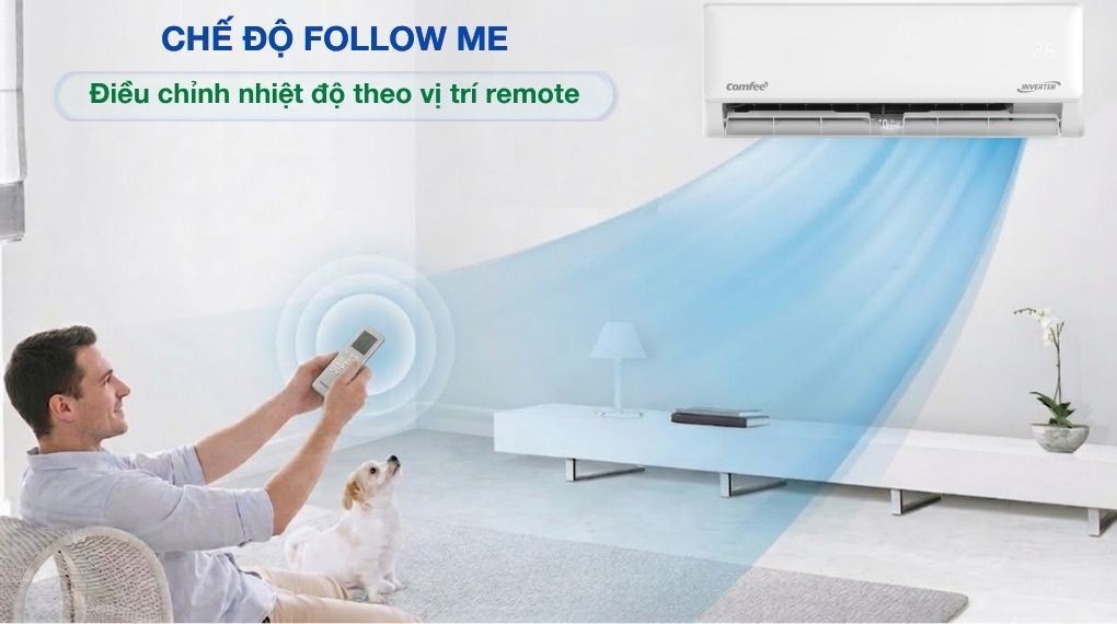 Máy lạnh Comfee Inverter 1 HP CFS-10VDM - Công nghệ Follow Me