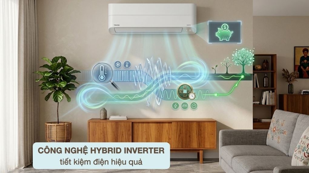 Công nghệ Hybrid Inverter - Máy lạnh Toshiba Inverter 1 HP RAS-H10P2KCVG-V
