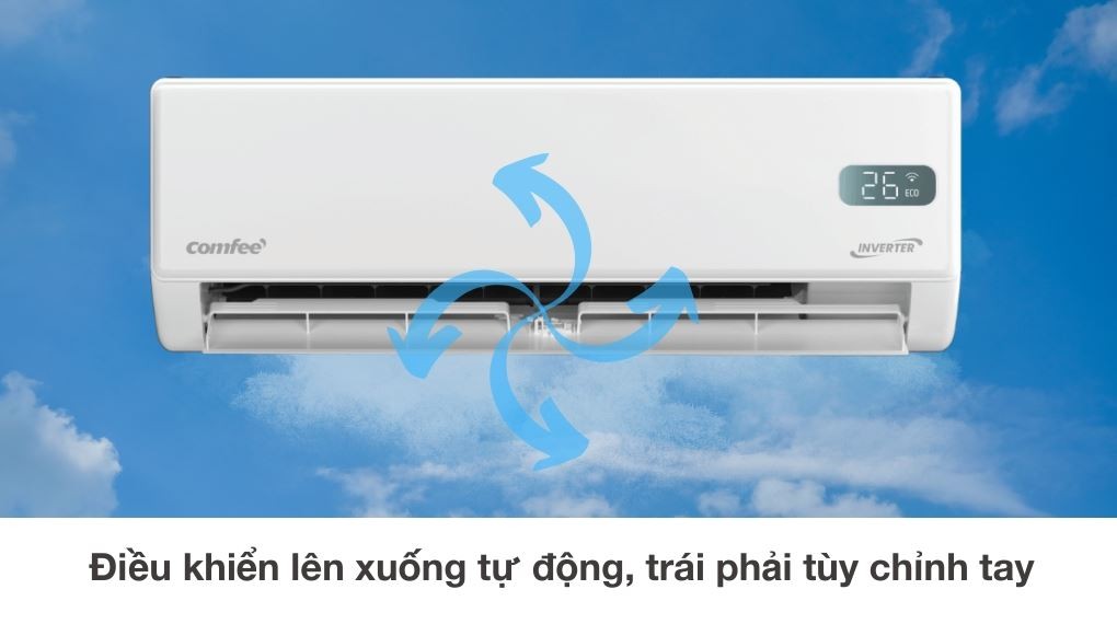 에어컨 Comfee Inverter 1.5 HP CFS-13VGPF - 바람 방식