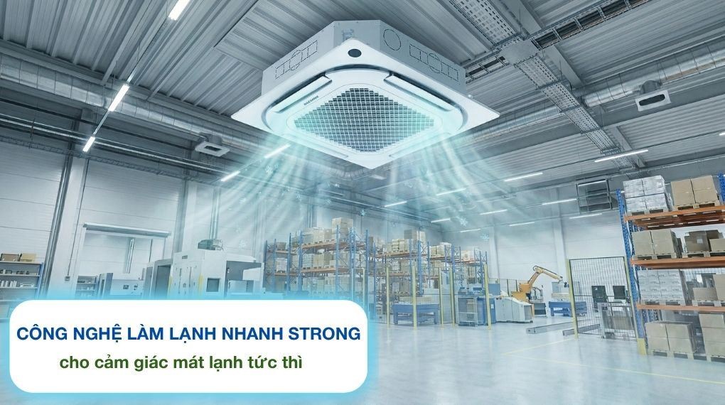 Fast cooling technology - Nagakawa Inverter 5.5 HP NIT-C50R2U35 ceiling cassette air conditioner