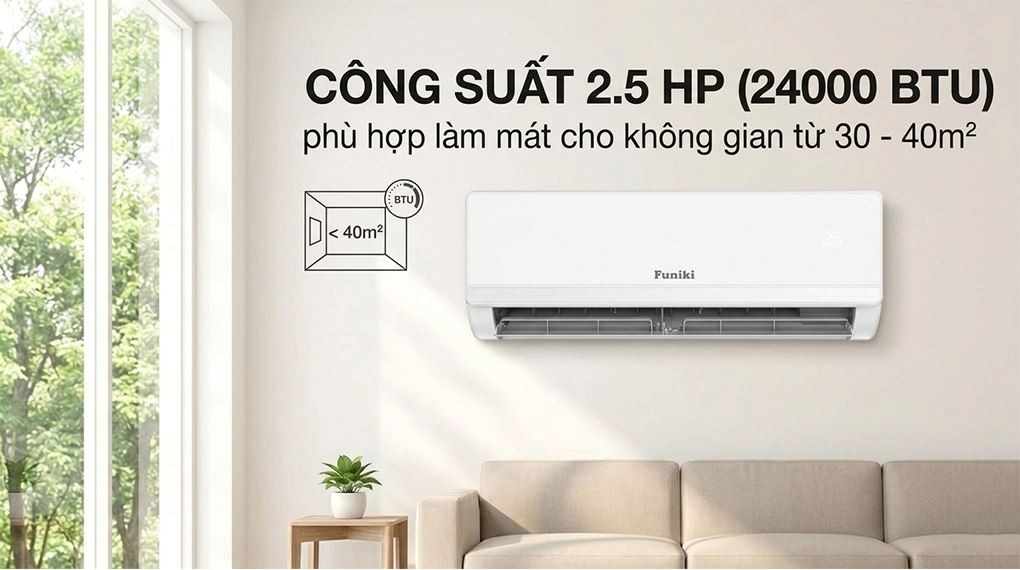 Funiki Inverter 2.5 HP HIC24TMM-6 air conditioner - Capacity