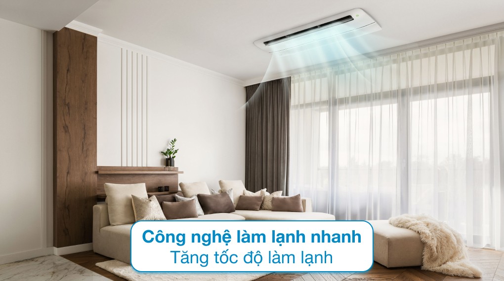 LG Inverter 2.5 HP ZTNQ24GTLA0 one-way ceiling cassette air conditioner - Fast cooling