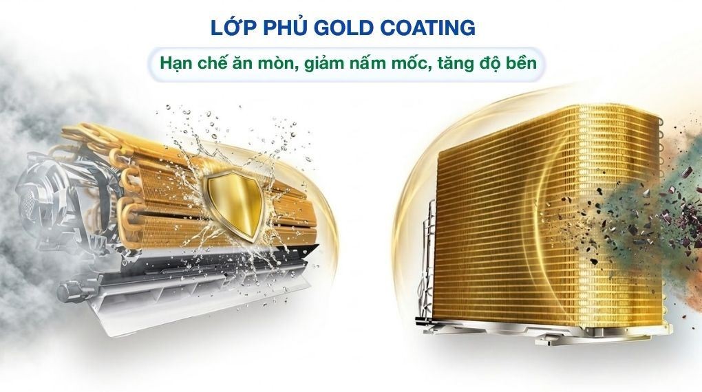 에어컨 Comfee Inverter 2 HP CFS-18VDM - 방열 핀의 Gold Coating 코팅