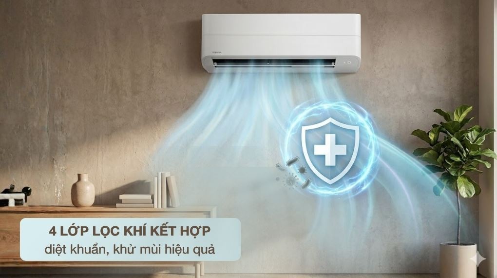 Khả năng lọc khí - Máy lạnh Toshiba Inverter 1 HP RAS-H10P2KCVG-V
