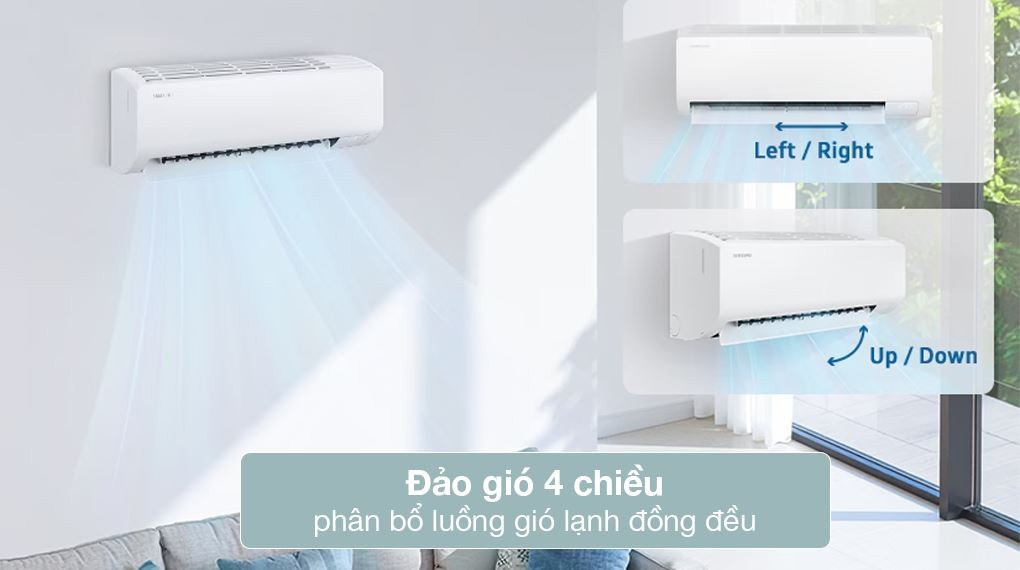 Samsung 인버터 1.5 HP AR50H13D1BHNSV 에어컨 - 4방향 풍향 조절