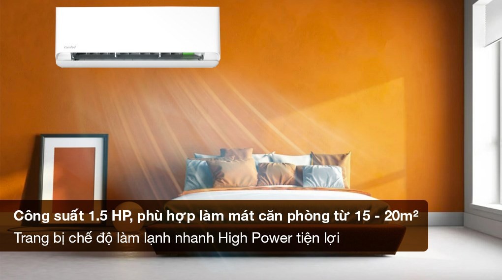 Comfee Inverter 1.5 HP CFS-13VCB1 air conditioner - 1.5 HP cooling capacity suitable for areas of 15 - 20m2
