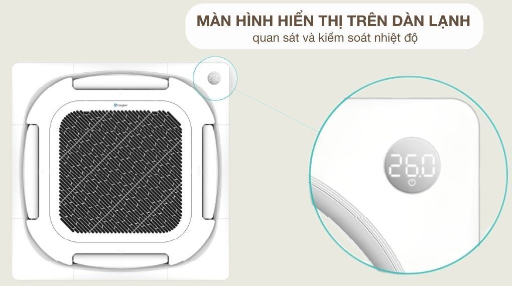 Temperature display on the indoor unit - Casper Inverter 2 HP CC-18IS36 ceiling cassette air conditioner
