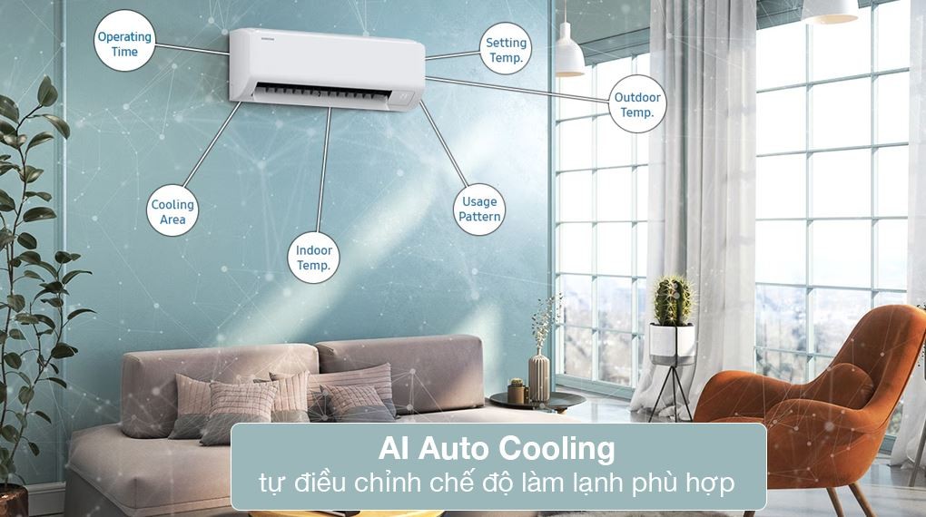 Samsung Inverter 1 HP air conditioner AR50H10D1BHNSV - AI Auto Cooling