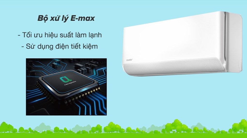 Comfee Inverter 1.5 HP CFS-13VCB1 air conditioner - E-max processor optimizes cooling performance and saves electricity