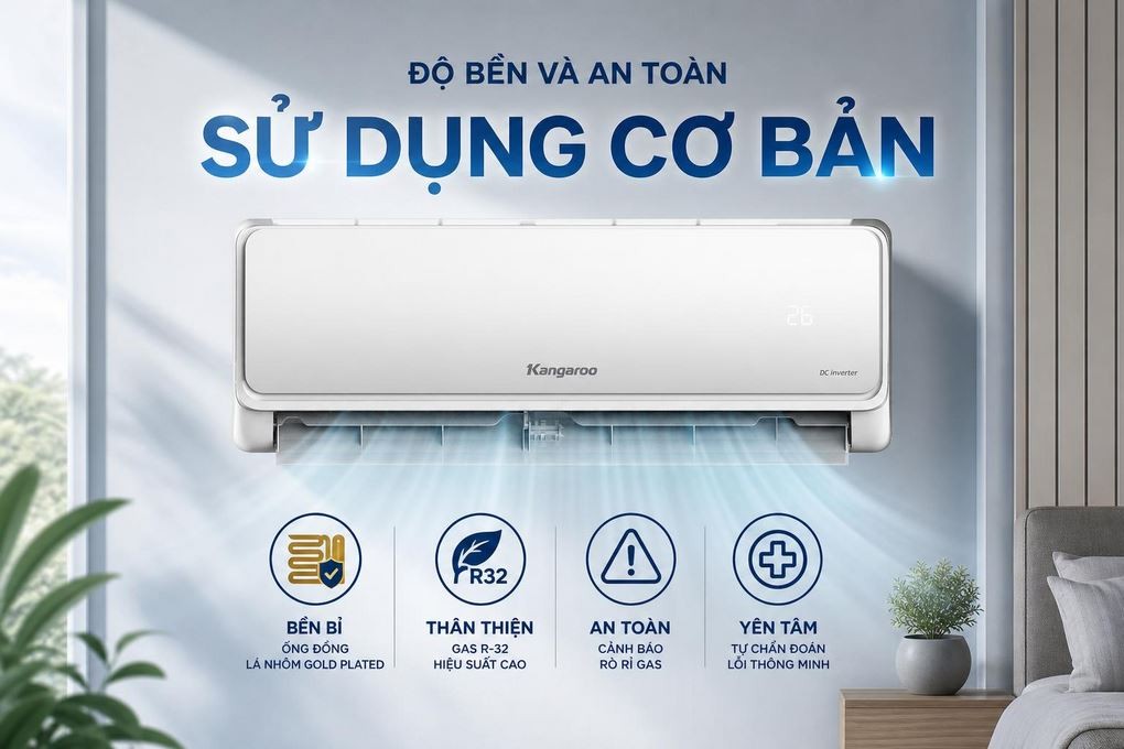 에어컨 Kangaroo Inverter 1 HP KG9ACI - 기본적인 내구성과 사용 안전성
