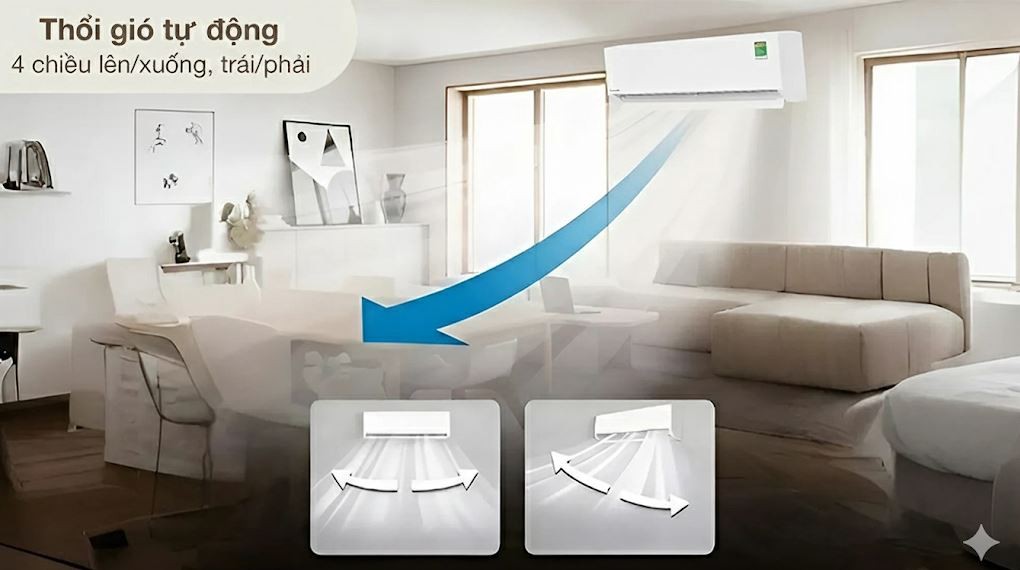 Panasonic Inverter 1 HP CU/CS-XU9BKH-8 air conditioner - Airflow mechanism