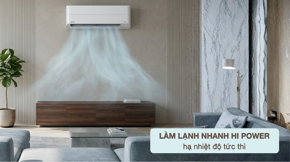 Làm lạnh nhanh Hi Power - Máy lạnh Toshiba Inverter 1 HP RAS-H10P2KCVG-V