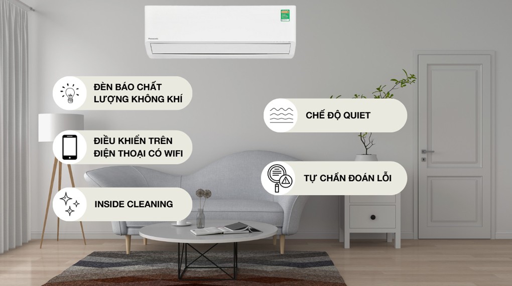 Máy lạnh Panasonic Inverter 1.5 HP CU/CS-XU12BKH-8 - Tiện ích